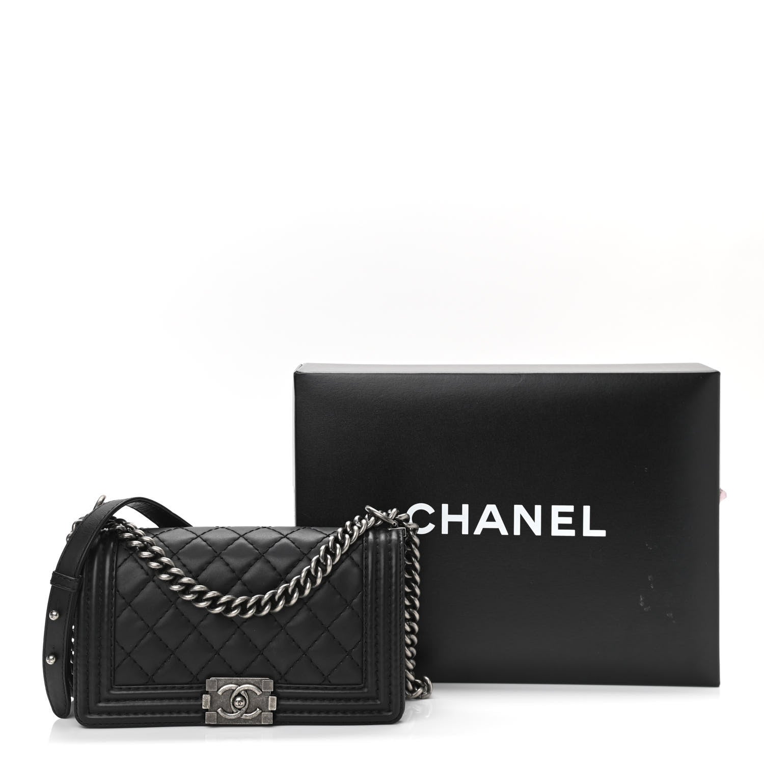 Chanel Lambskin Quilted Small Boy Flap Black 12 of 12