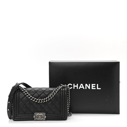 Chanel Lambskin Quilted Small Boy Flap Black 12 of 12