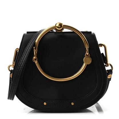 Chloe Calfskin Suede Small Nile Bracelet Bag Black 2 of 10