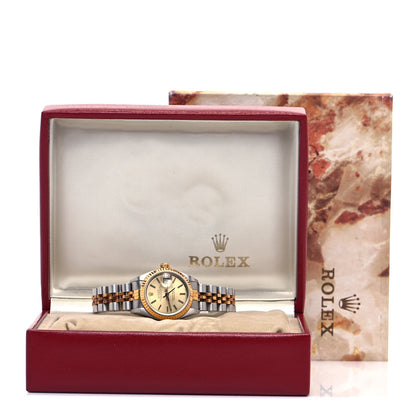 Rolex Stainless Steel 18K Yellow Gold 26mm Oyster Perpetual Datejust Watch Champagne 69173 5 of 5