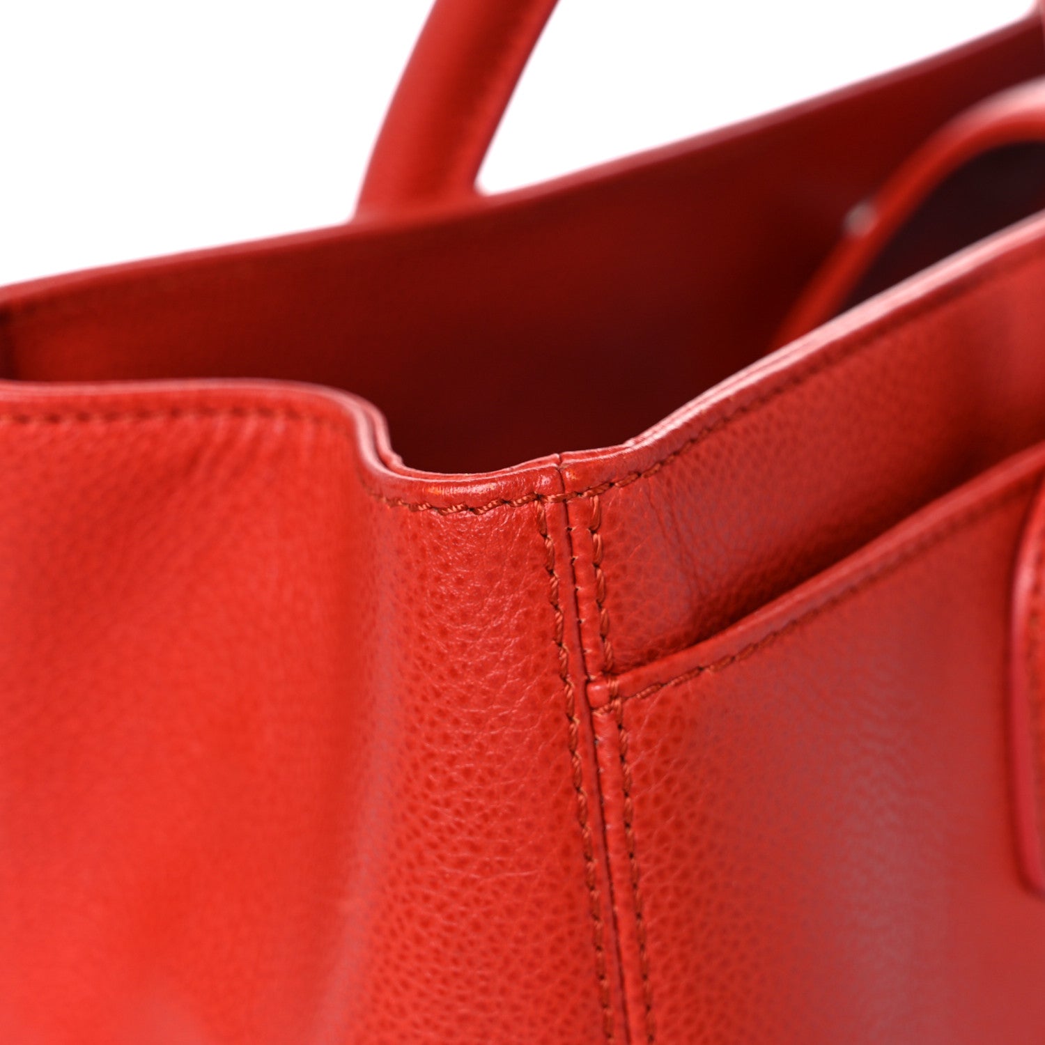 Chanel Calfskin Small Cerf Shopper Tote Red 14 of 21