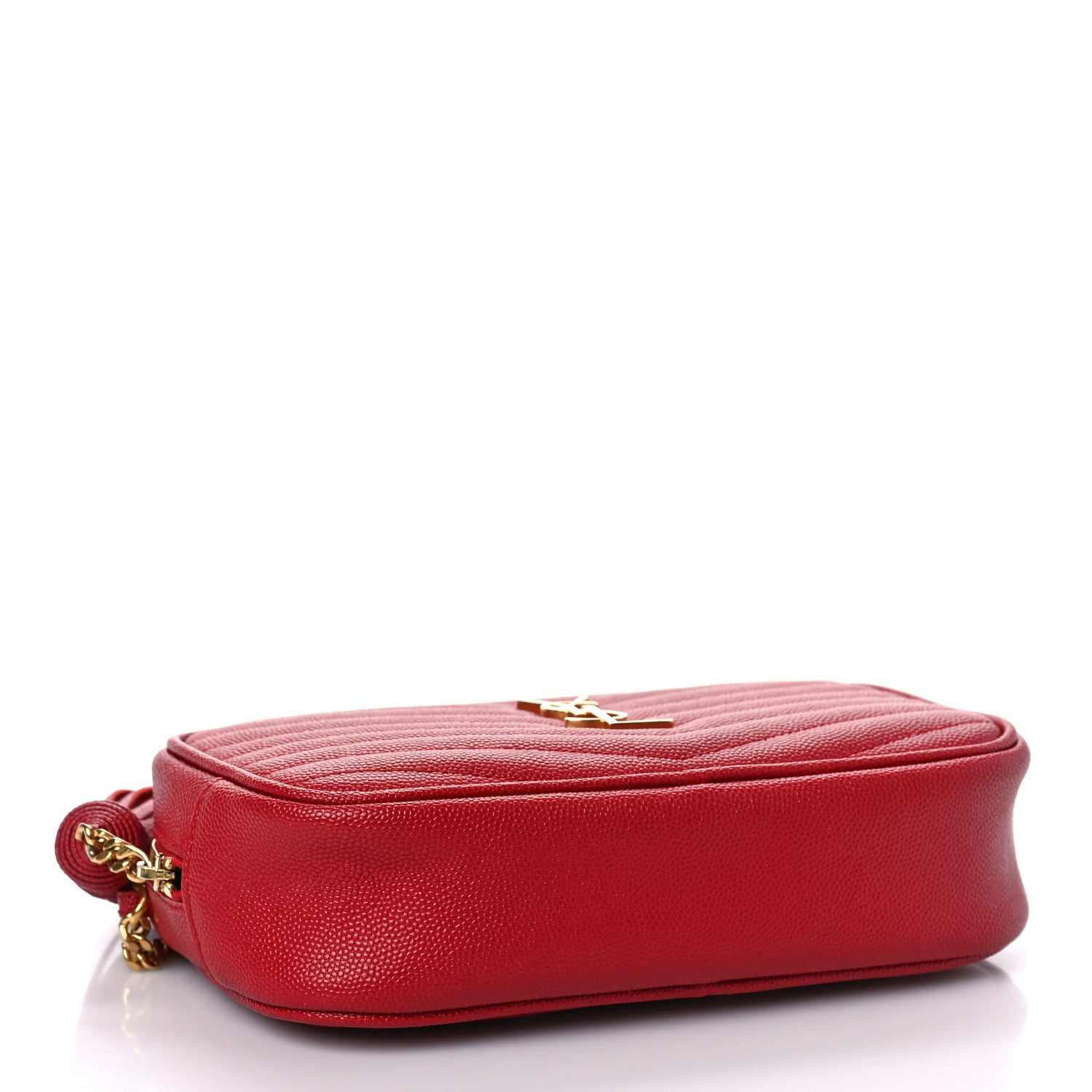 Saint Laurent Grain De Poudre Matelasse Monogram Mini Lou Camera Bag Eros Red 4 of 9