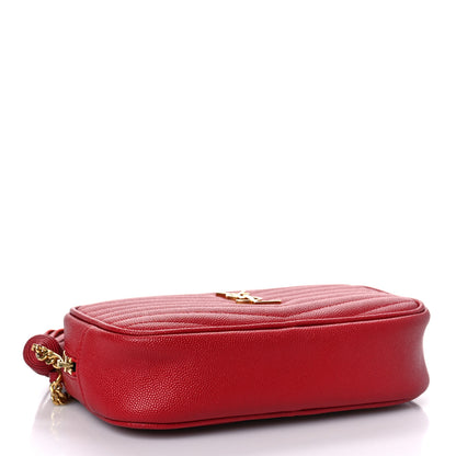 Saint Laurent Grain De Poudre Matelasse Monogram Mini Lou Camera Bag Eros Red 4 of 9