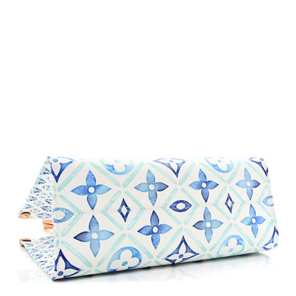 Louis Vuitton Monogram Tiles By The Pool Onthego MM Lagoon Blue 4 of 10