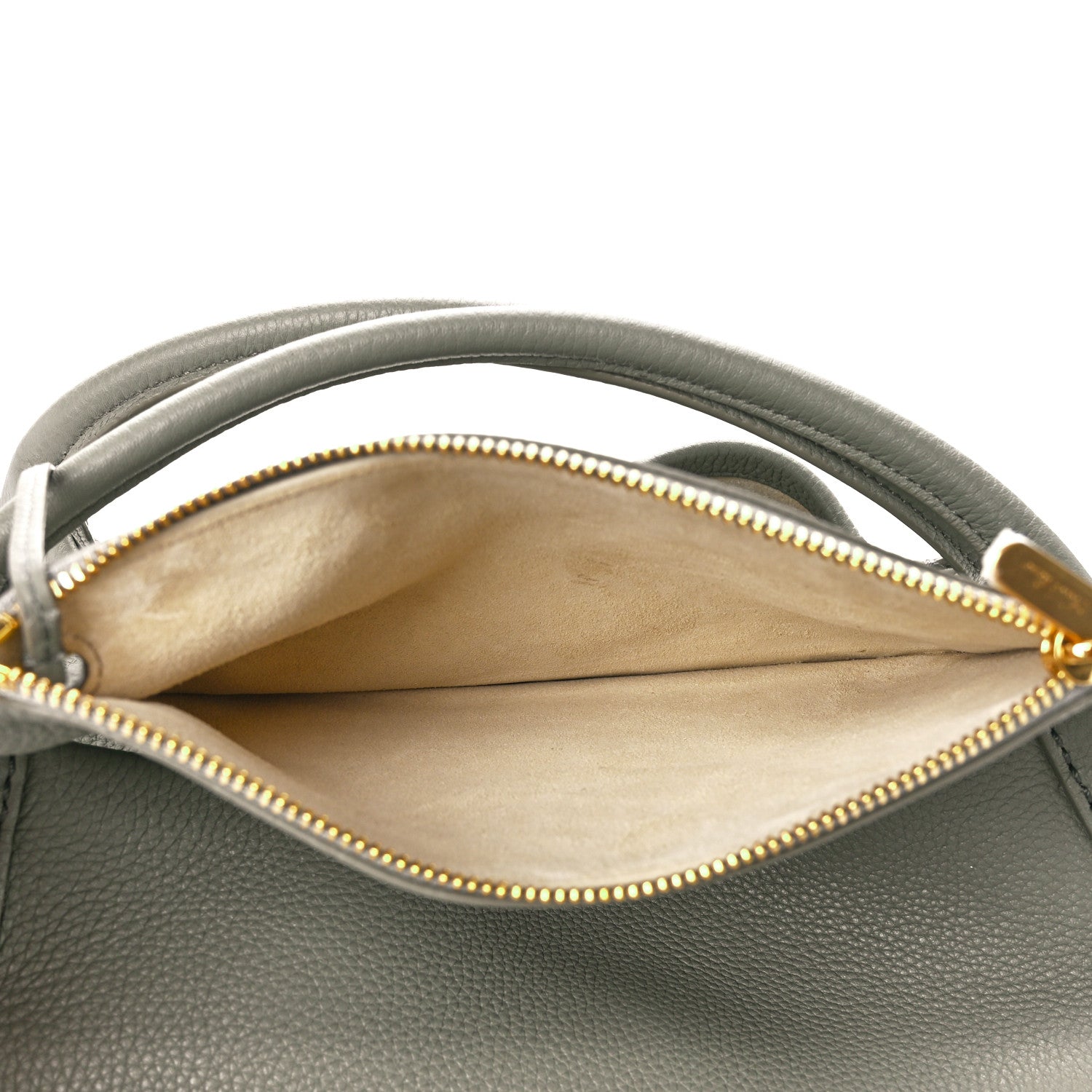 Loro Piana Grained Calfskin Large Bale Bag Yerba Mate 8 of 13