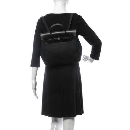 Hermes Toile Vache Calfskin Herbag 30 PM Backpack Black 2 of 10