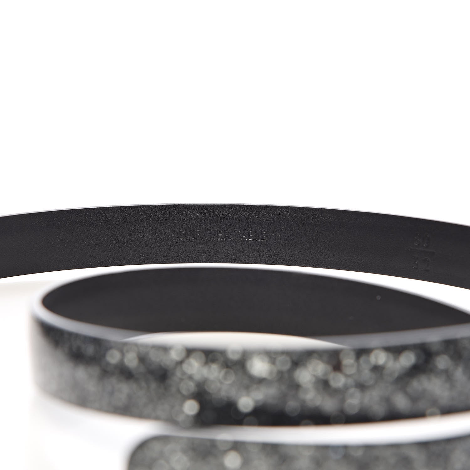 Chanel Glitter Calfskin CC Logo Skinny Belt 80 32 Charcoal 5 of 8
