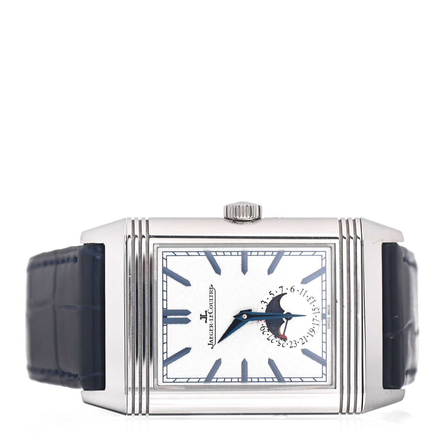 Stainless Steel Alligator 29.9mm Reverso Tribute Moon Manual Winding Watch Q3958420