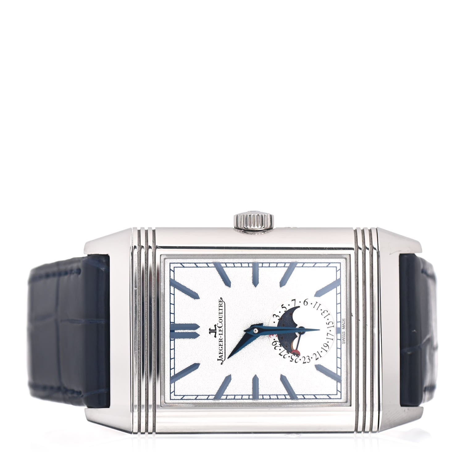 Jaeger-LeCoultre Stainless Steel Alligator 29.9mm Reverso Tribute Moon Manual Winding Watch Q3958420 3 of 6