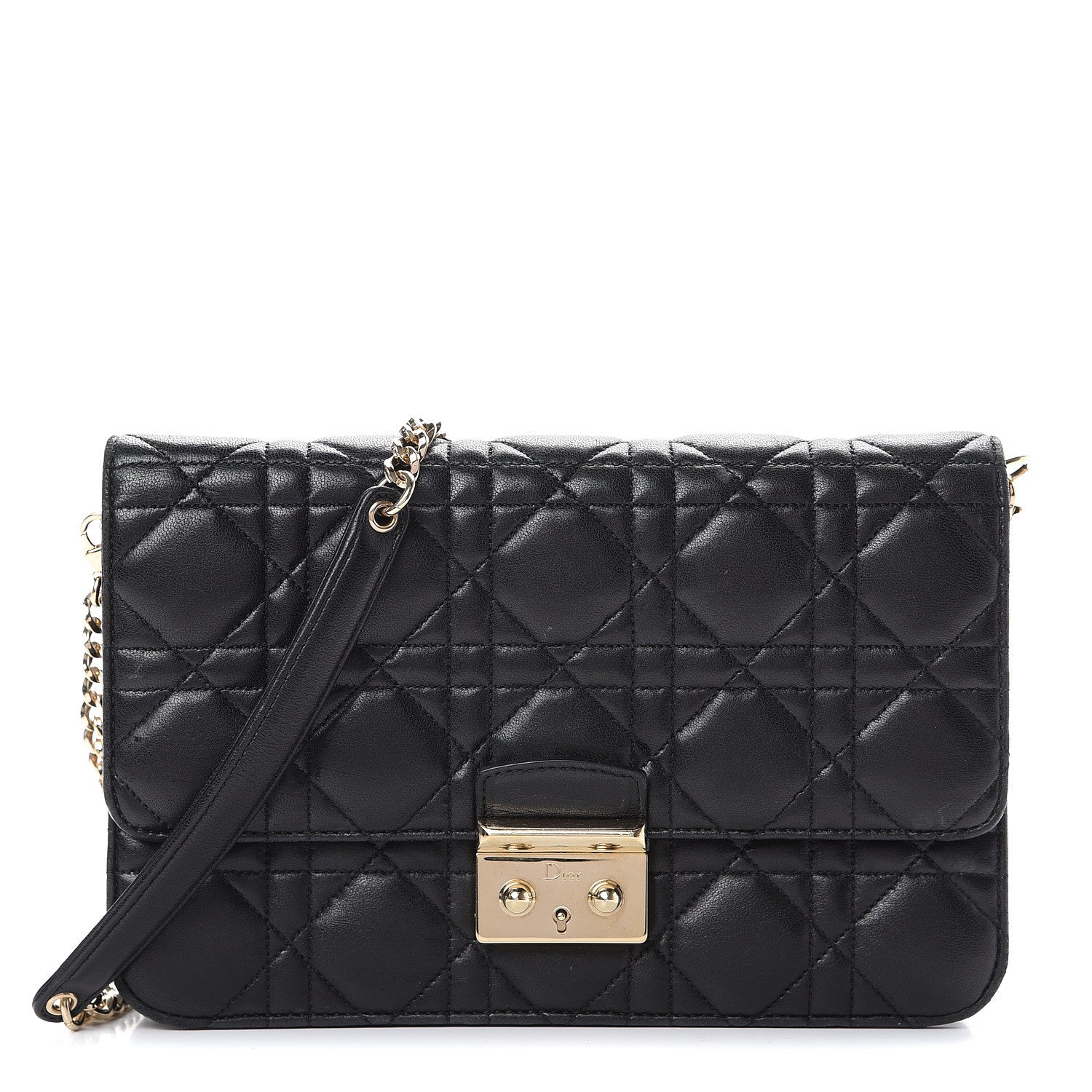 Christian Dior Lambskin Cannage Miss Dior Promenade Pouch Black 1 of 14