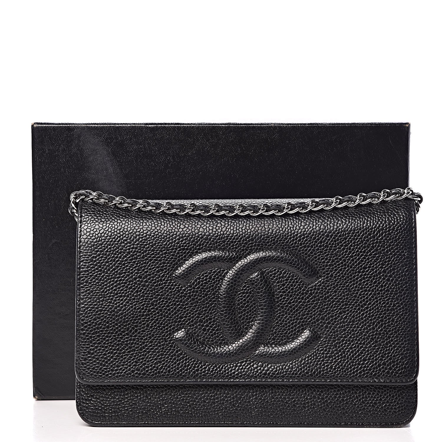 Chanel Caviar Timeless CC Wallet On Chain WOC Black 14 of 14