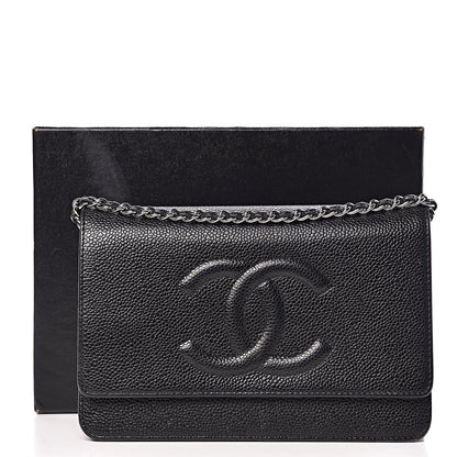 Chanel Caviar Timeless CC Wallet On Chain WOC Black 14 of 14