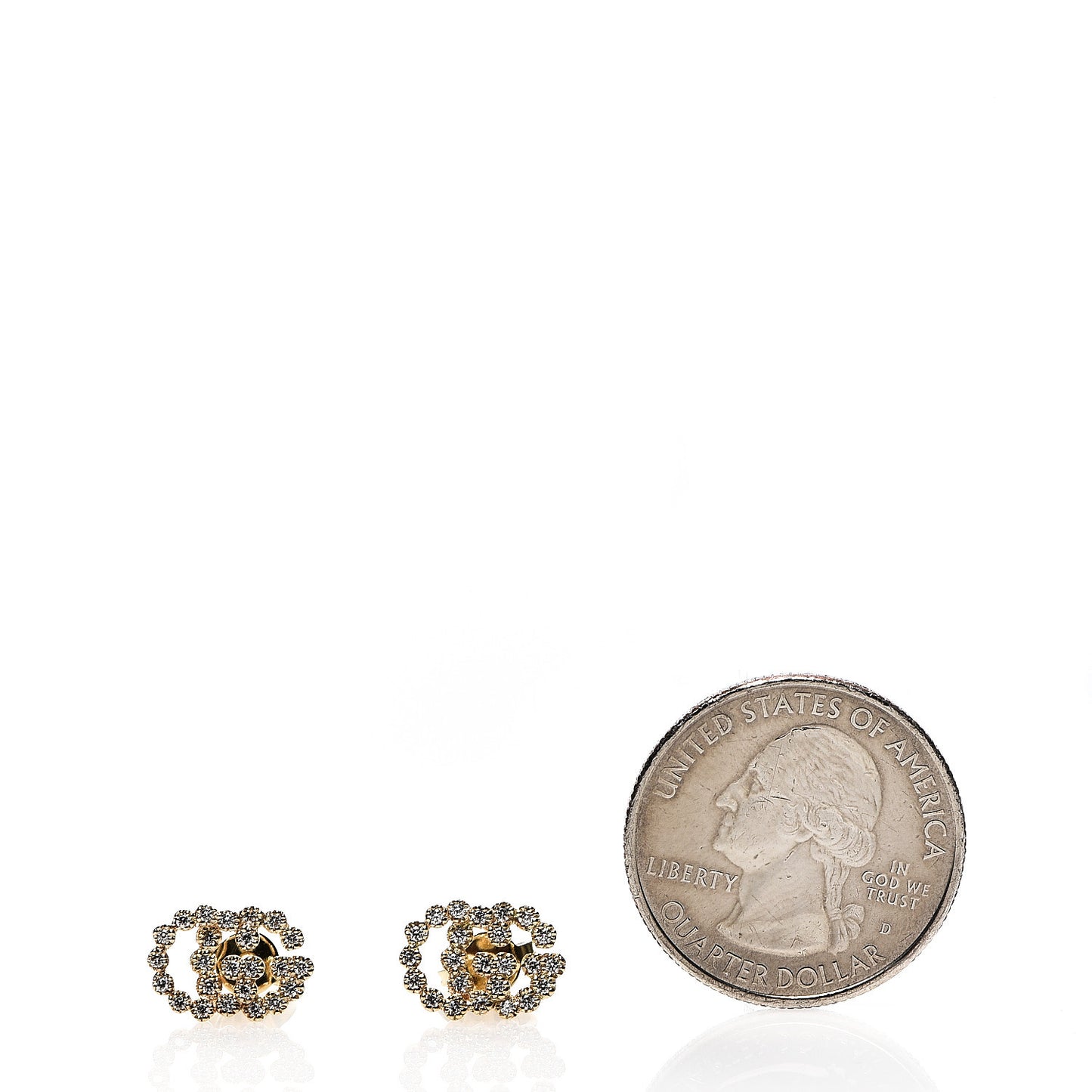 18K Yellow Gold Diamond Running G Earrings