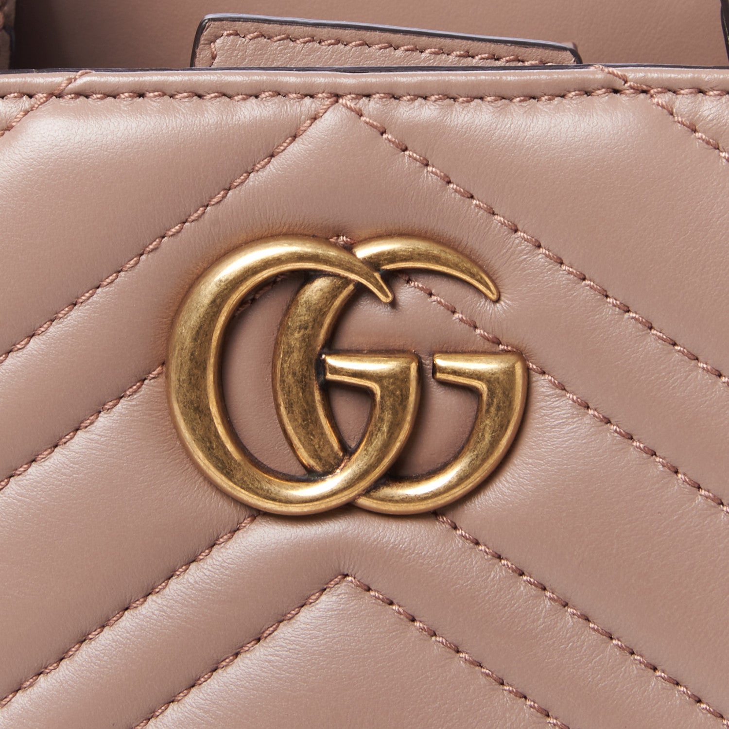 Gucci Calfskin Matelasse Small GG Marmont Tote Porcelain Rose 9 of 9