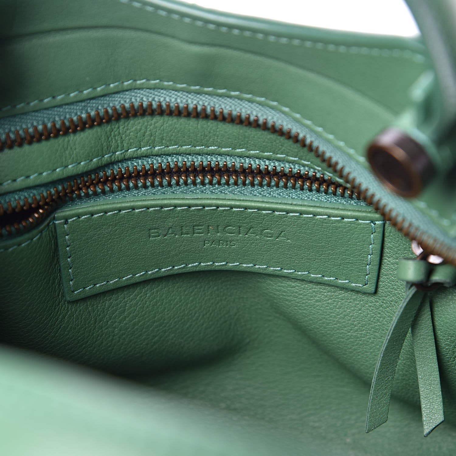 Balenciaga Chevre Perforated Blackout Hardware Nano City Green 6 of 10