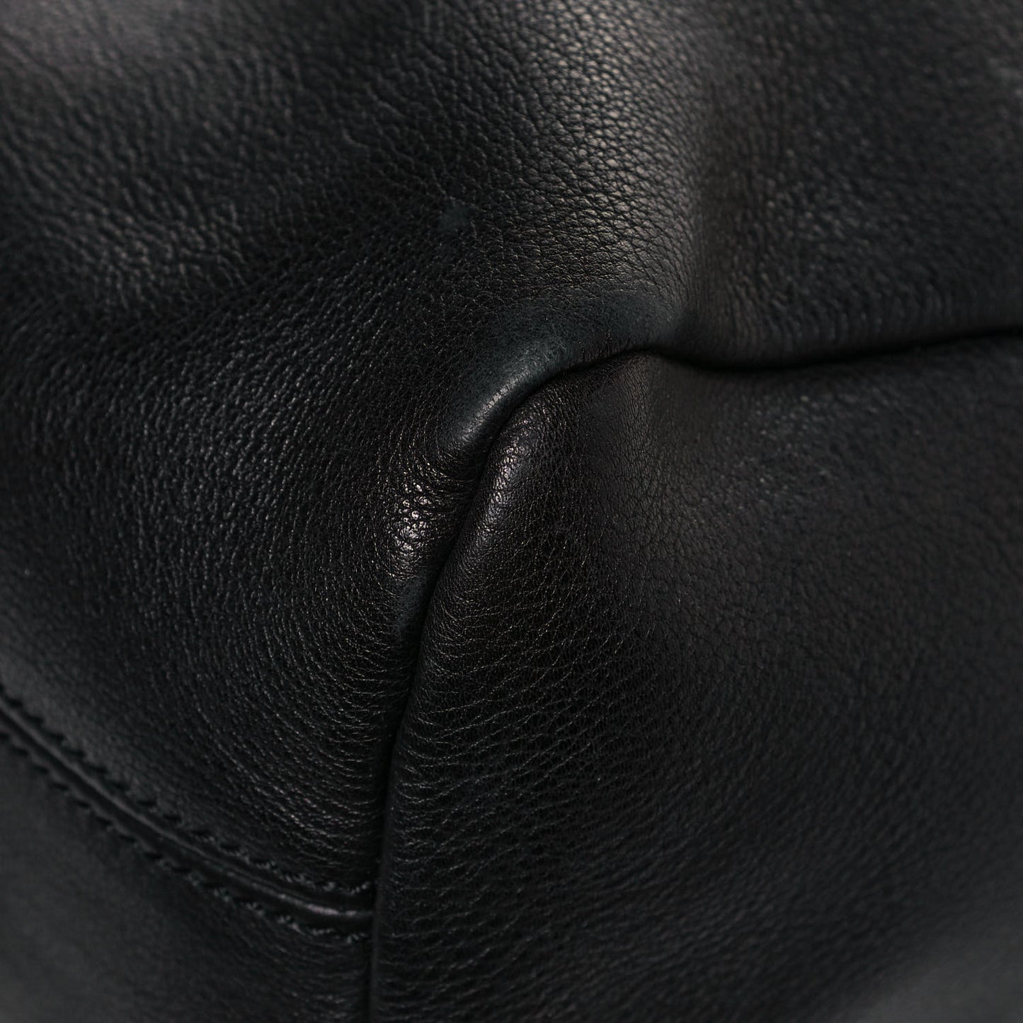 Calfskin Zipper Strap Hobo Black