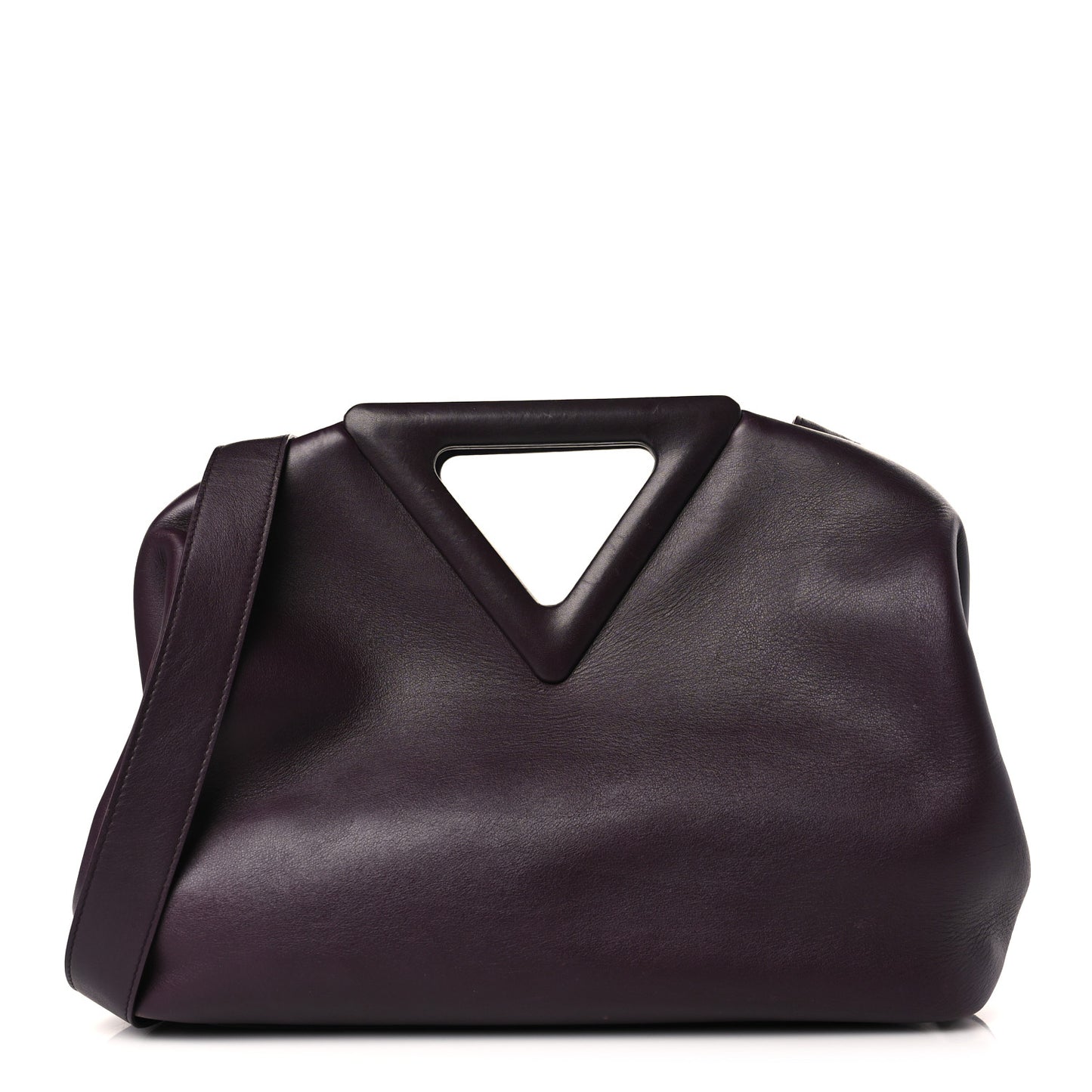 Calfskin Medium The Point Triangle Bag Grape