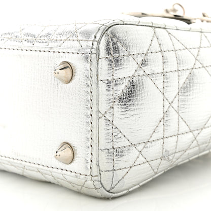 Christian Dior Metallic Grained Calfskin Cannage Small Lucky Badges My Lady Dior Silver 10 of 12
