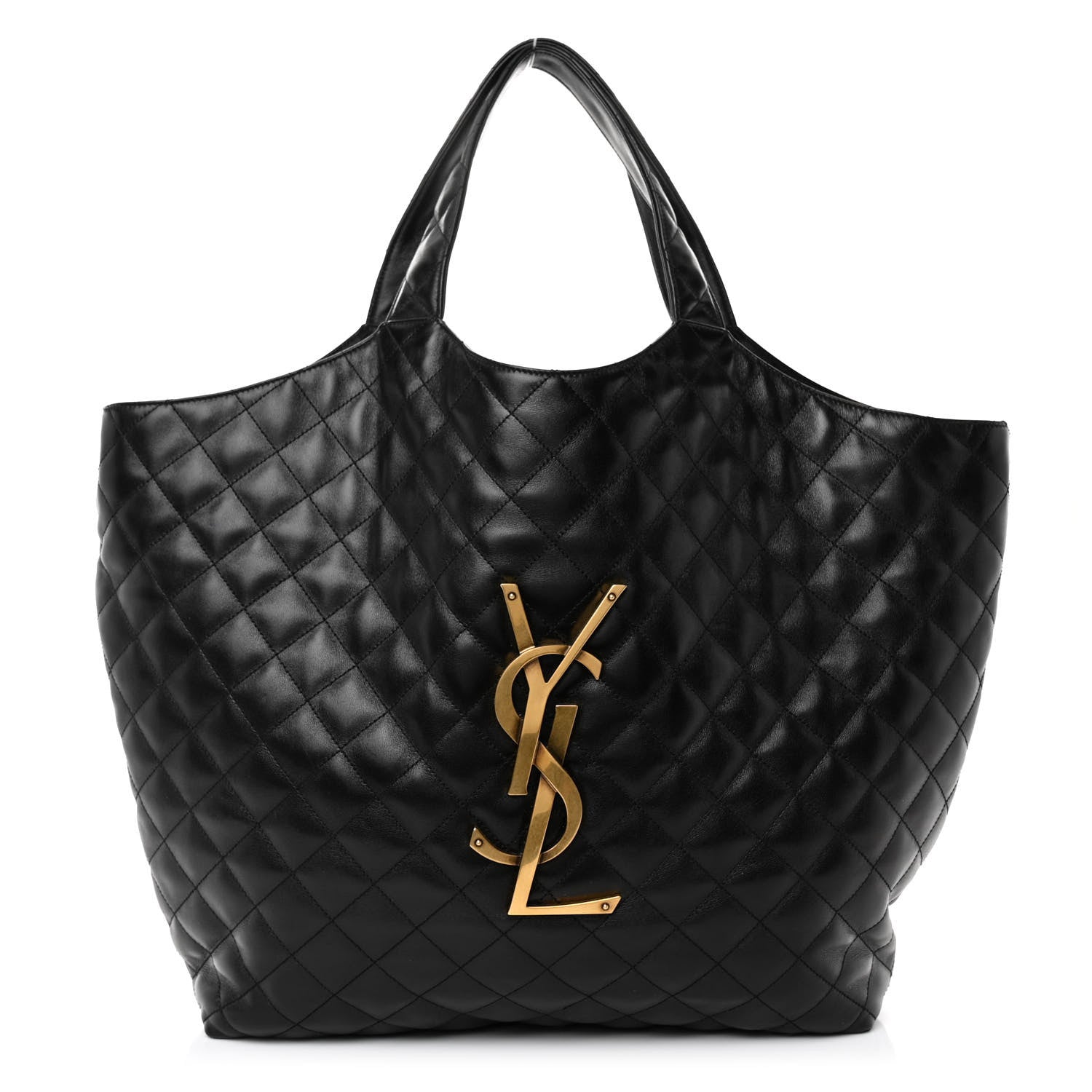 Saint Laurent Lambskin Quilted Maxi Icare Shopping Tote Black 1 of 10