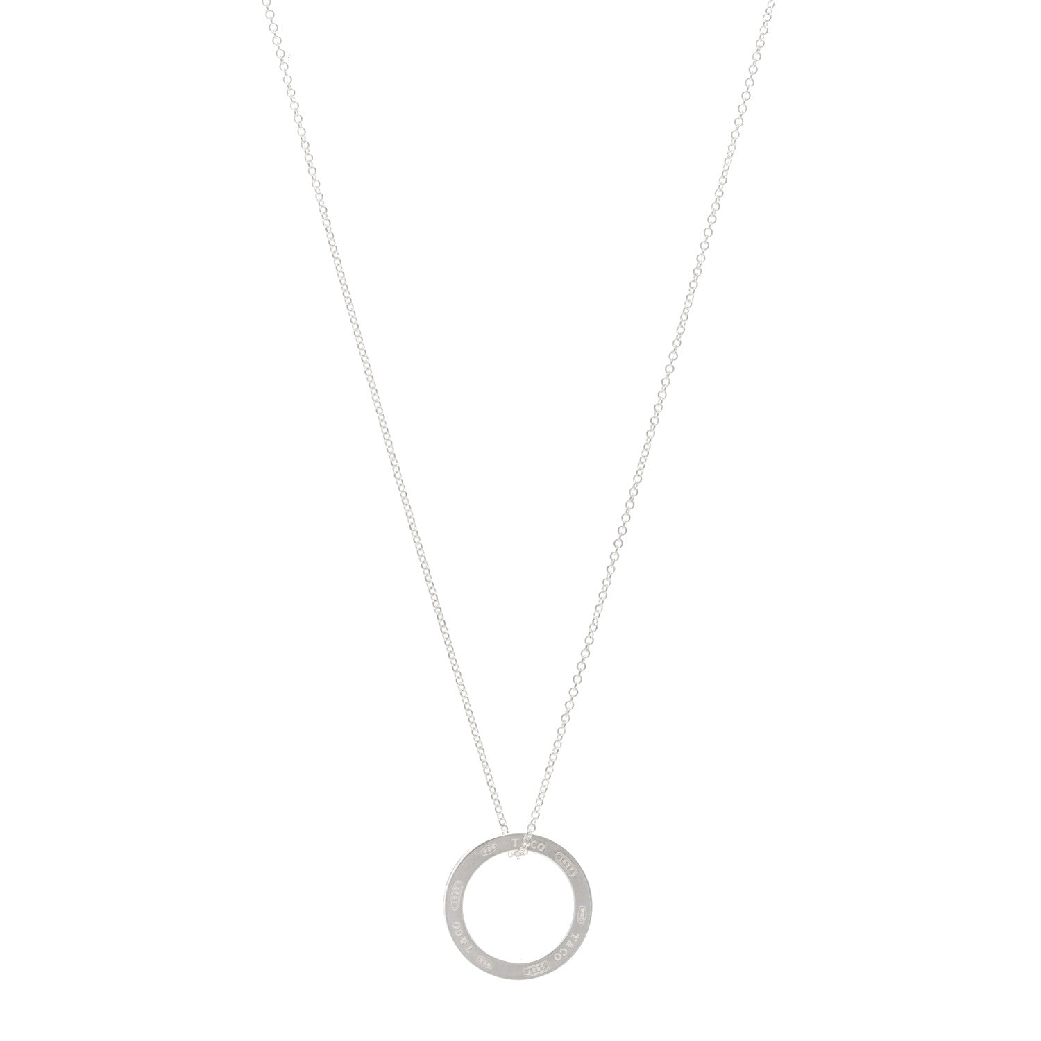 Tiffany Sterling Silver 1837 Circle Pendant Necklace 1 of 4