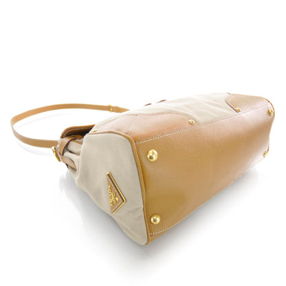 Prada Canapa Cinghiale Top Handle Satchel Naturale Cuoio 4 of 8