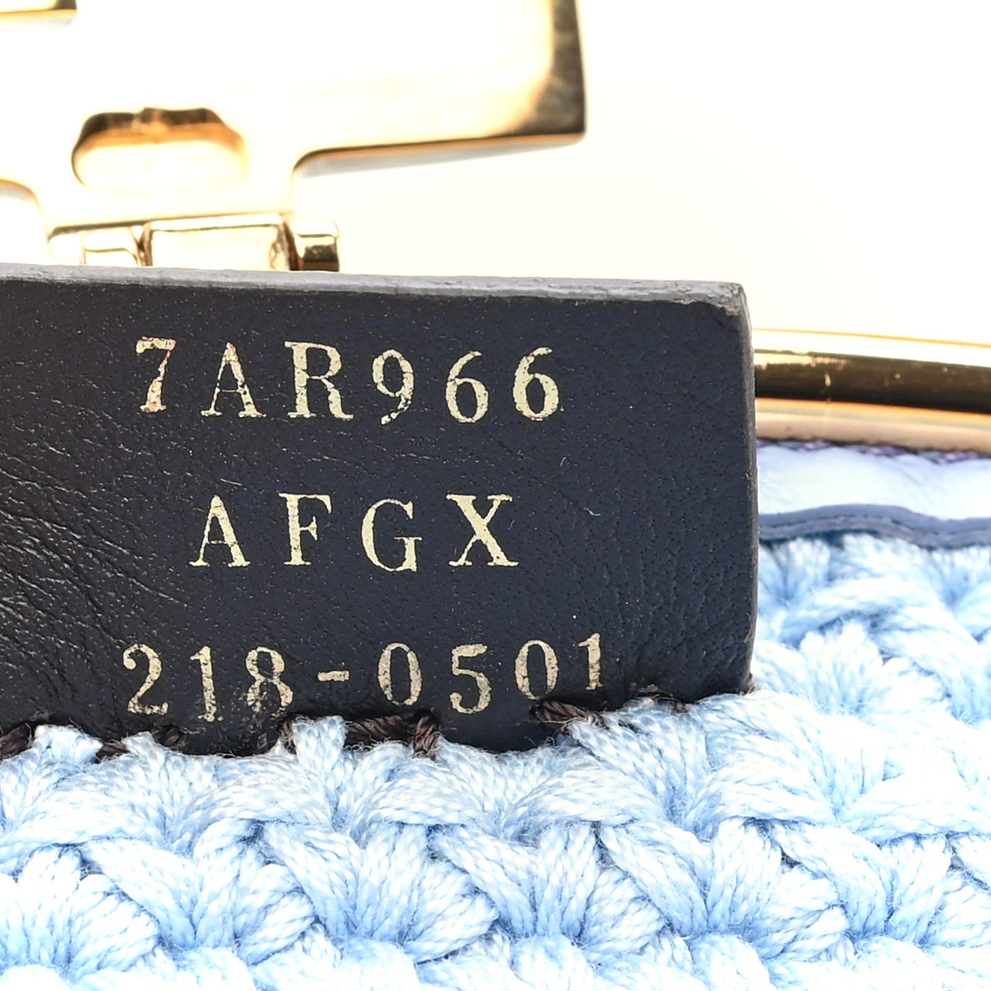 Fabric Crochet Baguette Phone Bag Azzurro Sky