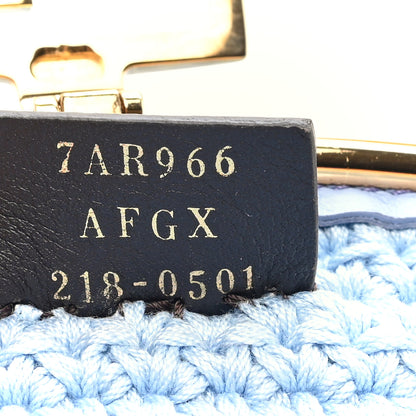 Fendi Fabric Crochet Baguette Phone Bag Azzurro Sky 7 of 11