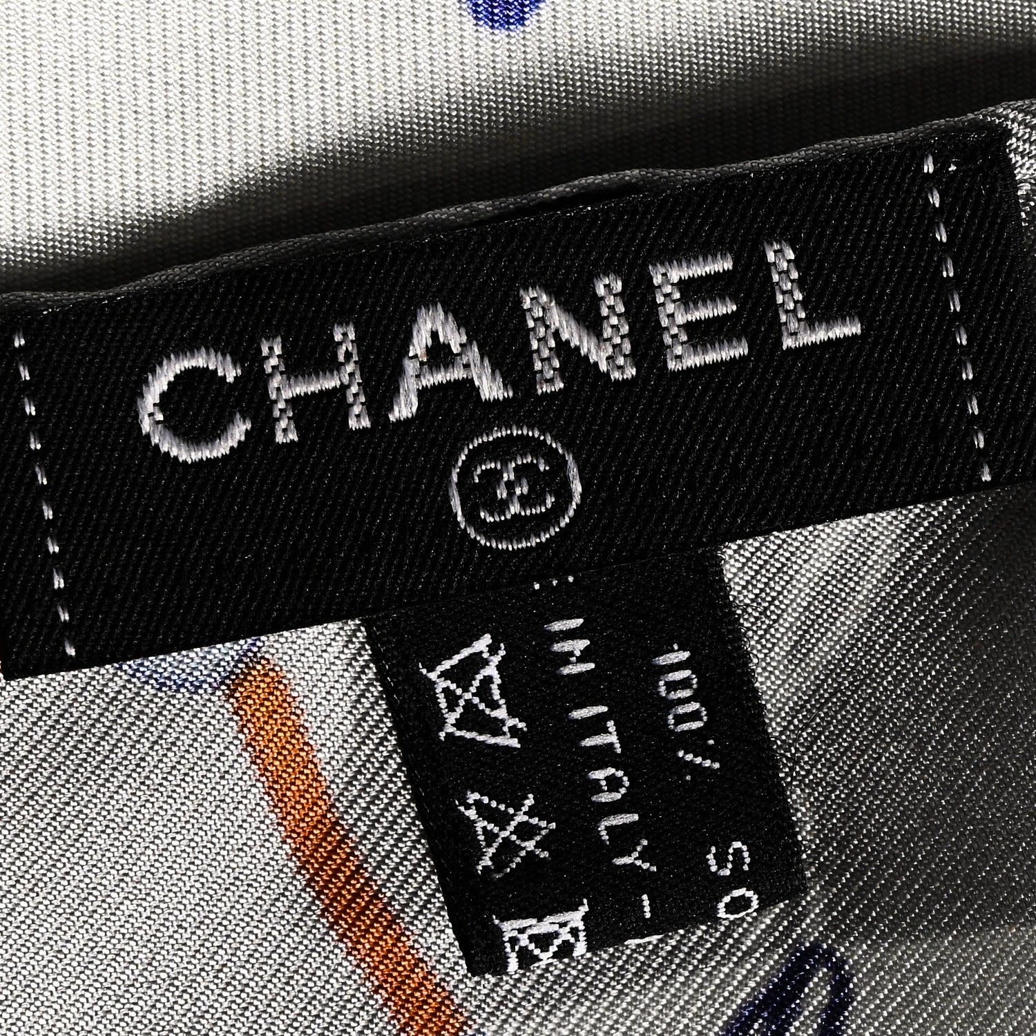 Chanel Silk Constellations CC Square Scarf Grey Multicolor 3 of 3
