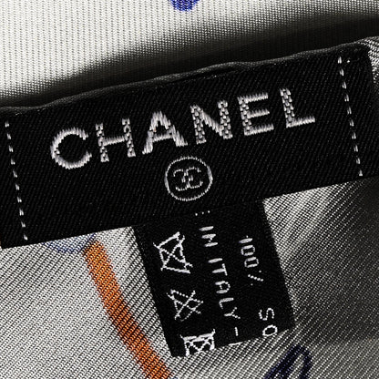 Chanel Silk Constellations CC Square Scarf Grey Multicolor 3 of 3