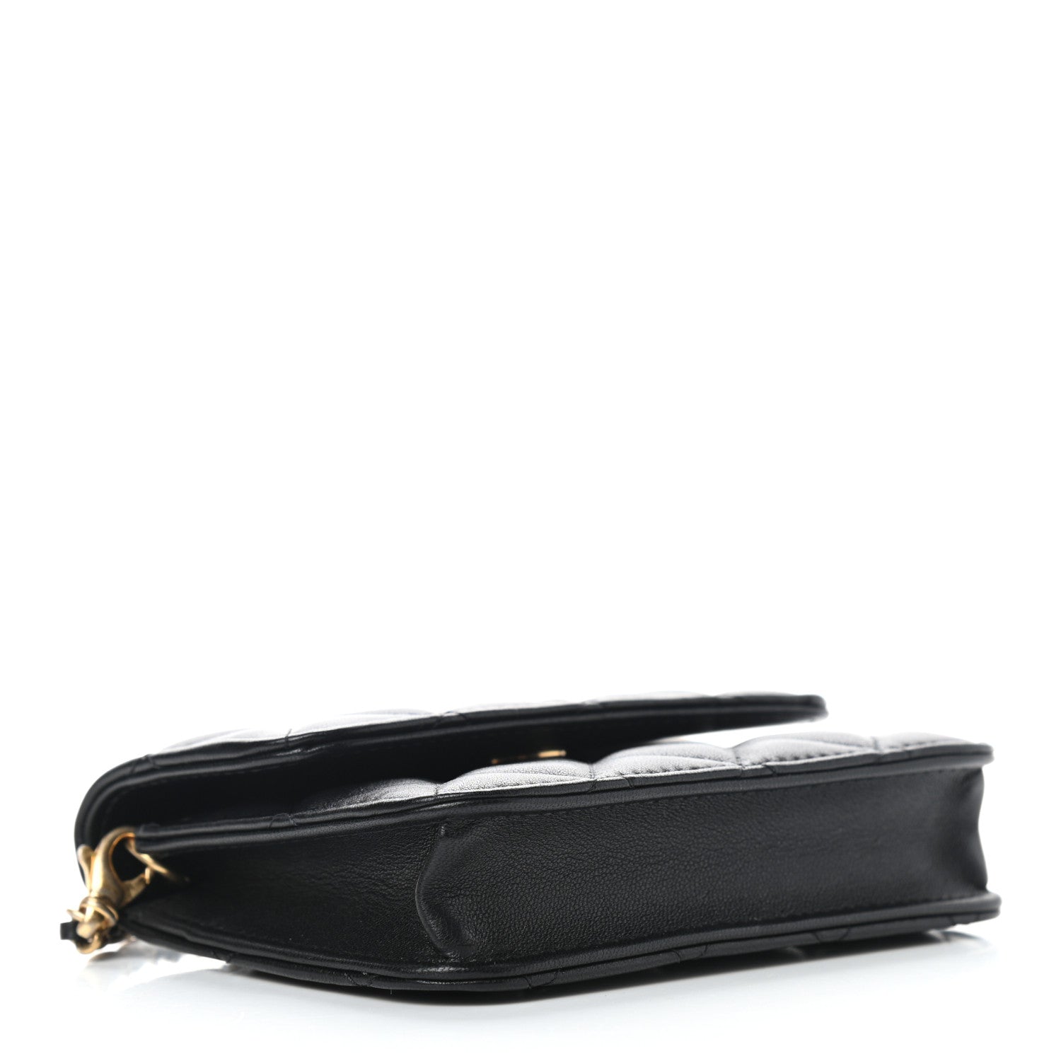 Chanel Lambskin Quilted Pearl Crush Clutch With Chain Black 4 of 11