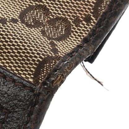 Gucci Monogram Calfskin Ladies Web Continental Wallet Beige Ebony Cocoa 7 of 9