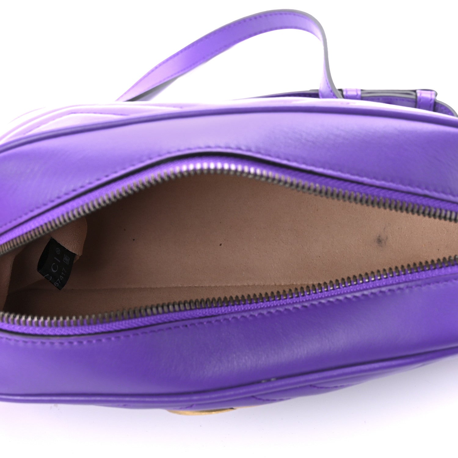 Gucci Calfskin Matelasse Small GG Marmont Chain Shoulder Bag Shine Purple 5 of 10