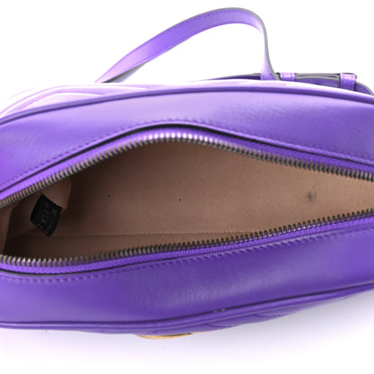 Gucci Calfskin Matelasse Small GG Marmont Chain Shoulder Bag Shine Purple 5 of 10