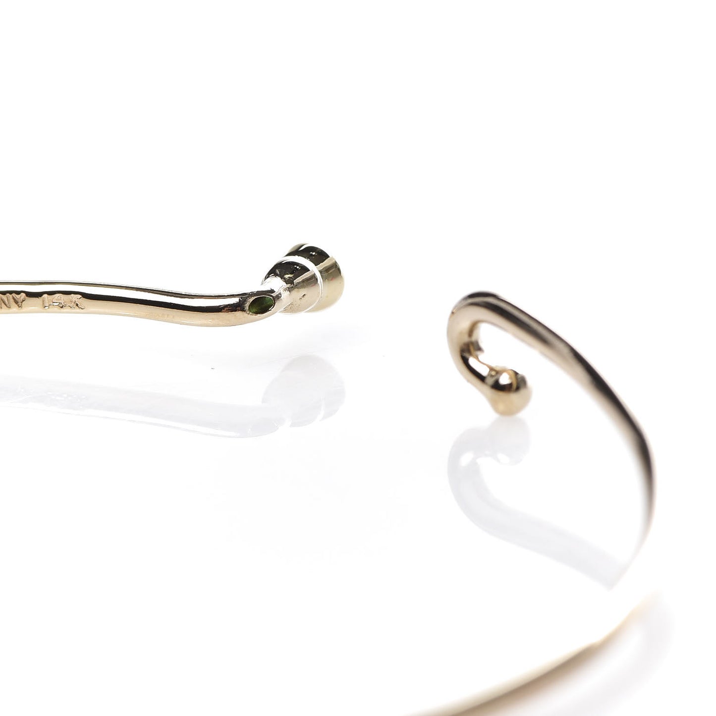 14K Yellow Gold Emerald Hook Bracelet