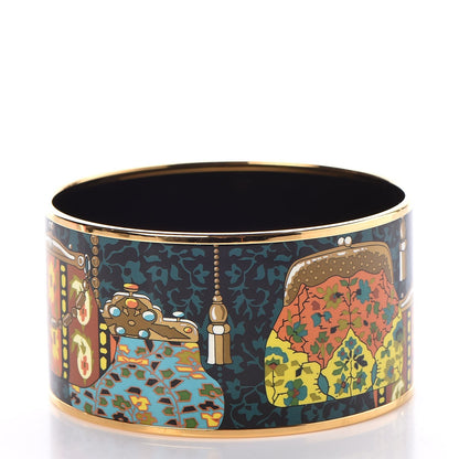 Hermes Enamel Printed Extra Wide Cachemire de Tamara Bracelet 70 3 of 5
