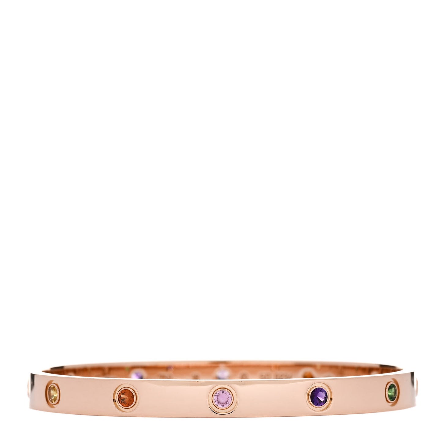 18K Pink Gold Sapphire Garnet Amethyst LOVE Bracelet 18