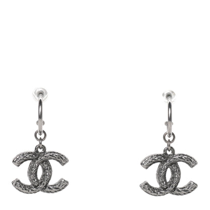 Chanel Ruthenium Twisted CC Drop Earrings 1 of 3