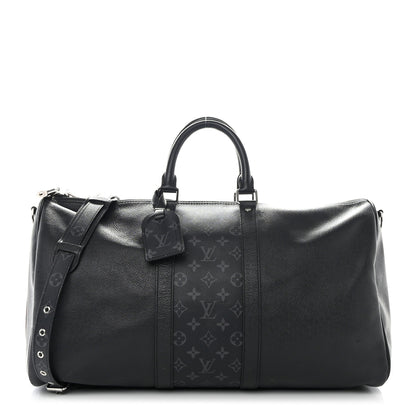 Louis Vuitton Taiga Monogram Eclipse Keepall Bandouliere 50 Black 1 of 10