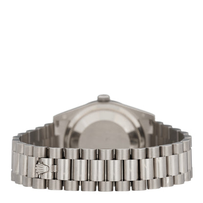 Rolex 18K White Gold Diamond Bezel 36mm Oyster Perpetual Day-Date President Watch Silver 118389 3 of 5