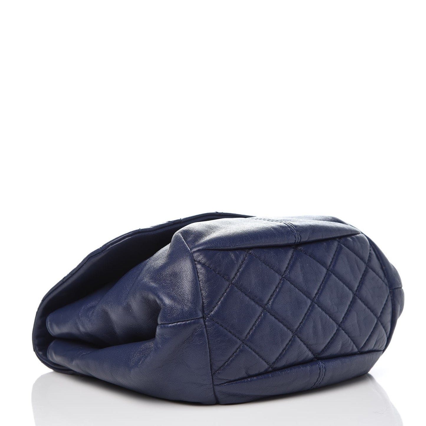 Shiny Lambskin Quilted Mini Trianon Messenger Flap Blue