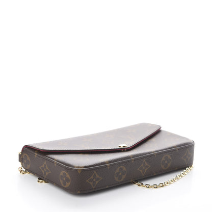 Louis Vuitton Monogram Pochette Felicie Chain Wallet Fuchsia 4 of 9