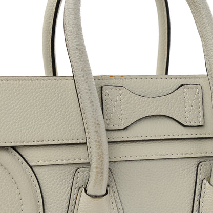 Celine Drummed Calfskin Micro Luggage Chalk 23 of 24