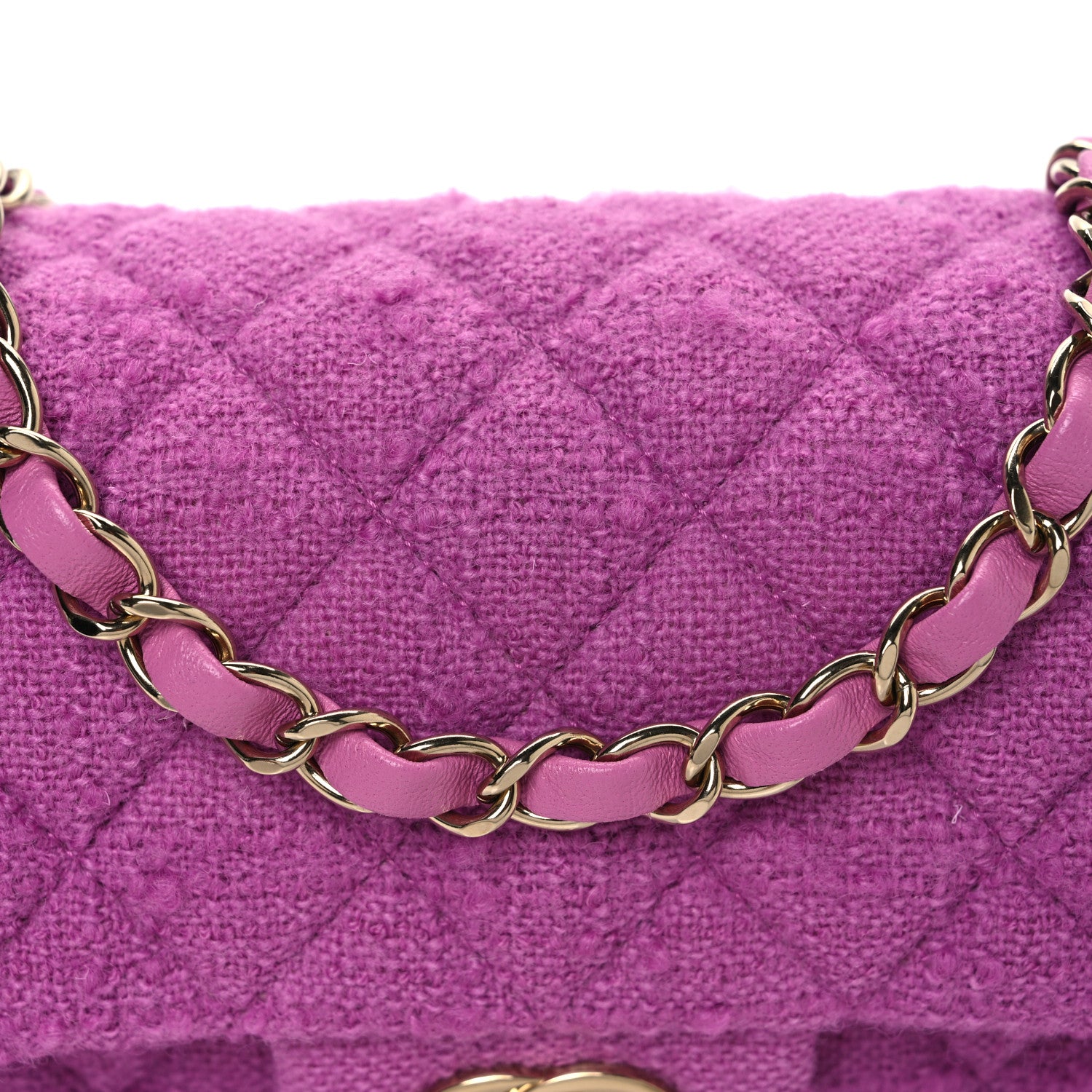 Chanel Tweed Quilted Mini Rectangular Flap Purple 8 of 10
