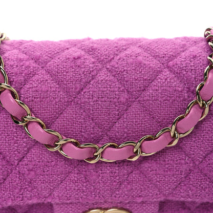 Chanel Tweed Quilted Mini Rectangular Flap Purple 8 of 10