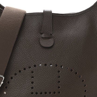 Hermes Taurillon Clemence Evelyne III GM Chocolate 9 of 11