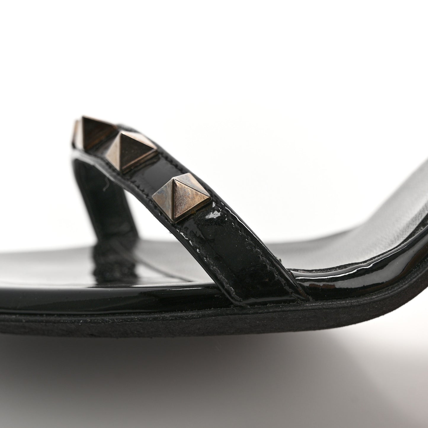 Nappa Rockstud Ankle Strap 100mm Sandals 37 Black