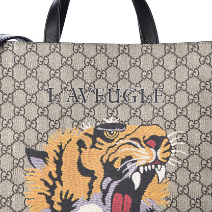 Gucci GG Supreme Monogram L'Aveugle Par Amour Print Vertical Tote Black 8 of 12