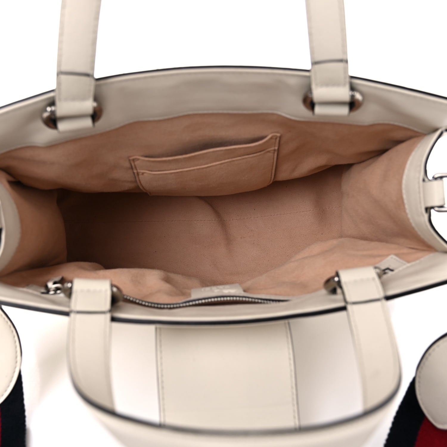 Gucci Calfskin Web Stripe Medium Dionysus Tote Bag White 4 of 17