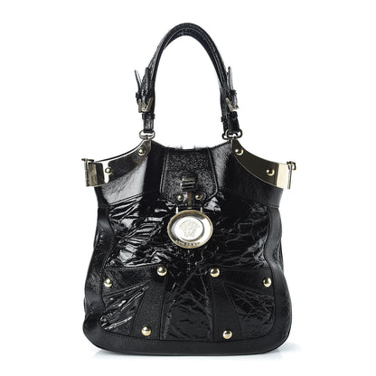 Versace Patent Studded Shoulder Bag Black 1 of 8