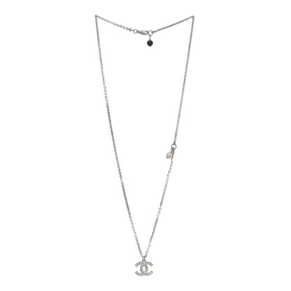 Chanel Crystal Timeless CC Necklace Silver 3 of 6